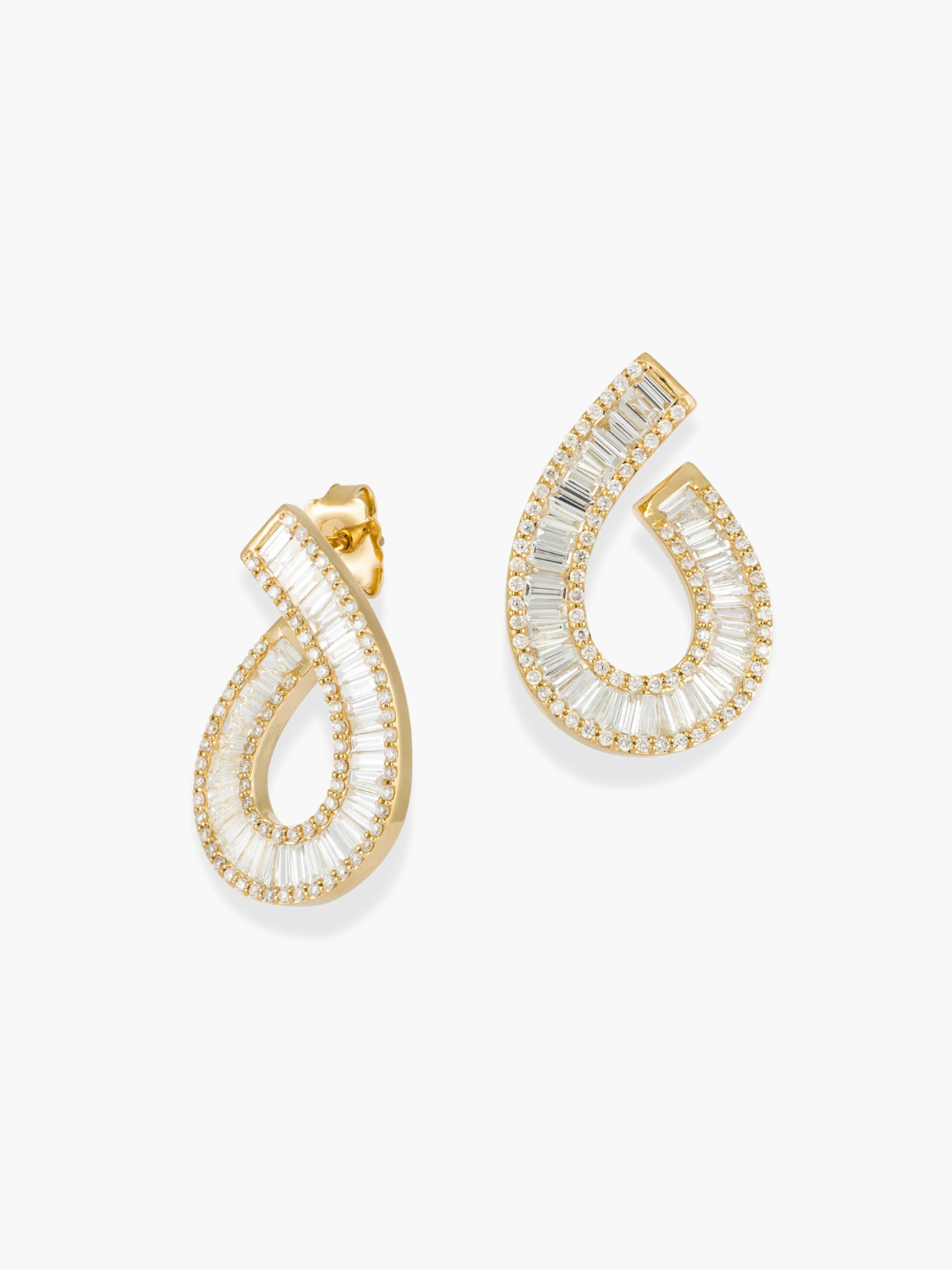 18K Yellow Gold Diamond Earrings