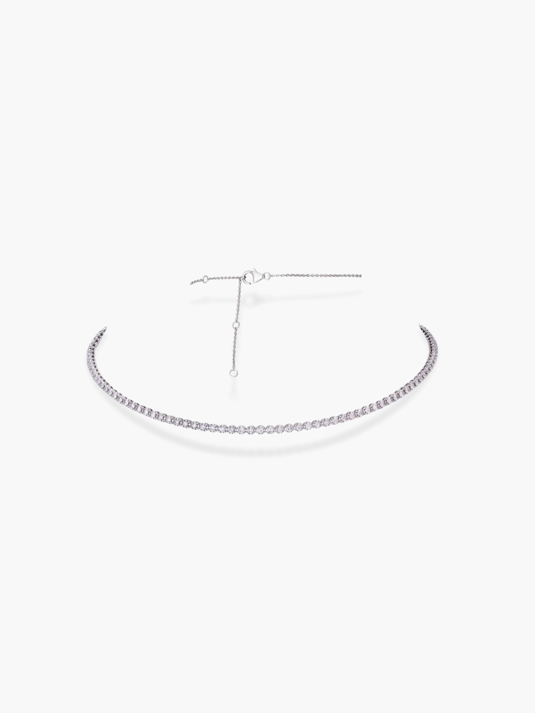18K White Gold 1.5 Carat Diamond Choker Tennis Necklace