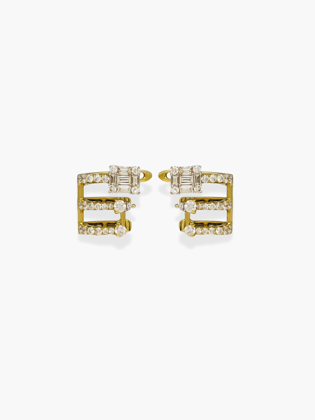 18k yellow gold diamond earrings