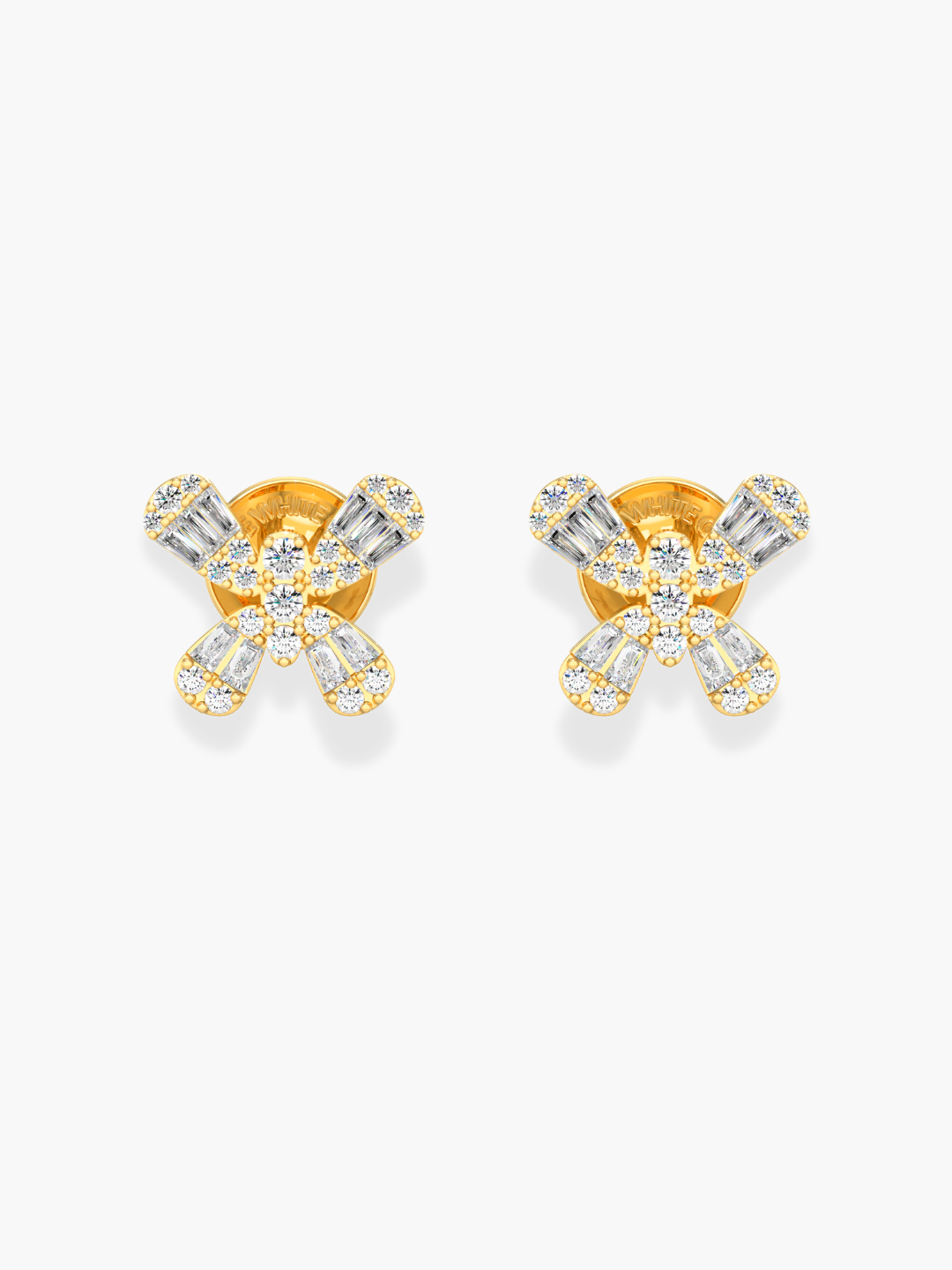 18k Yellow Gold Diamond Butterfly Earrings