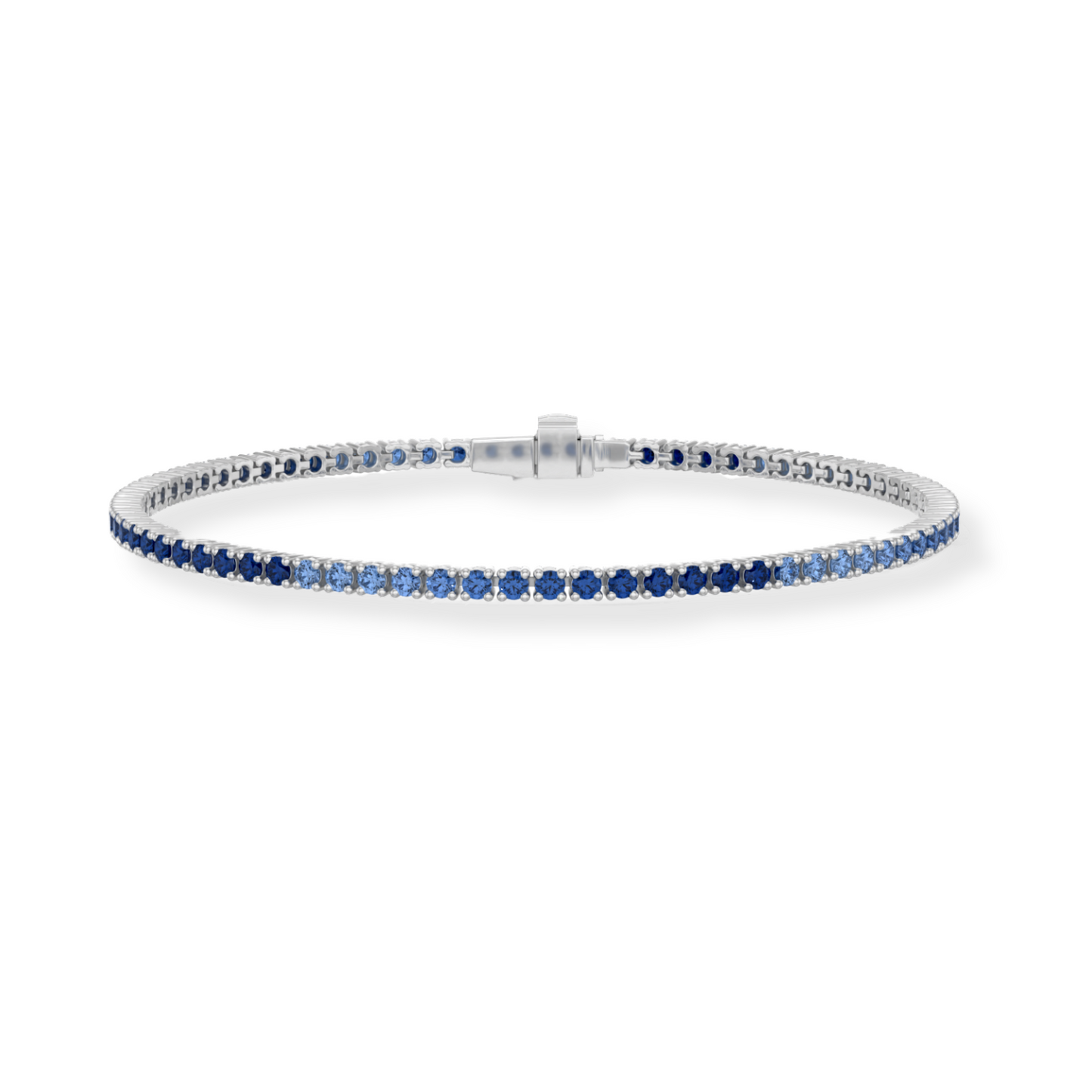 18K White Gold Diamond and Blue Sapphire Bracelet