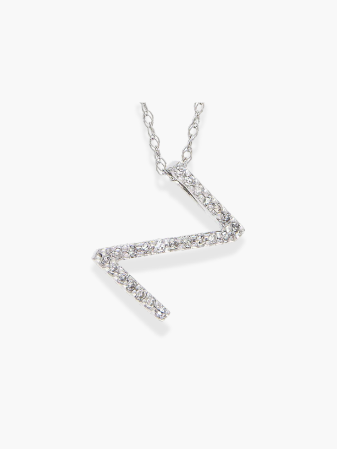 14k White Gold Initial Necklace