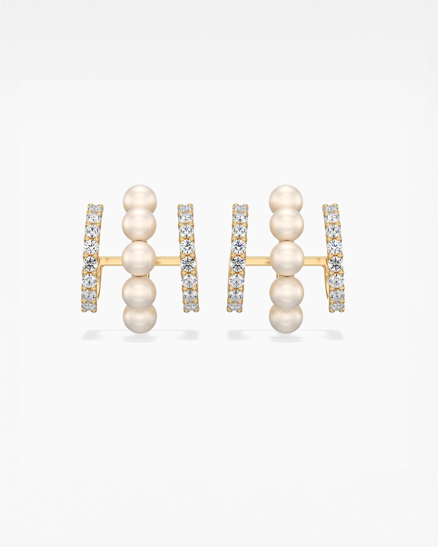 18k Rose Gold Diamond and Pearls Earrings