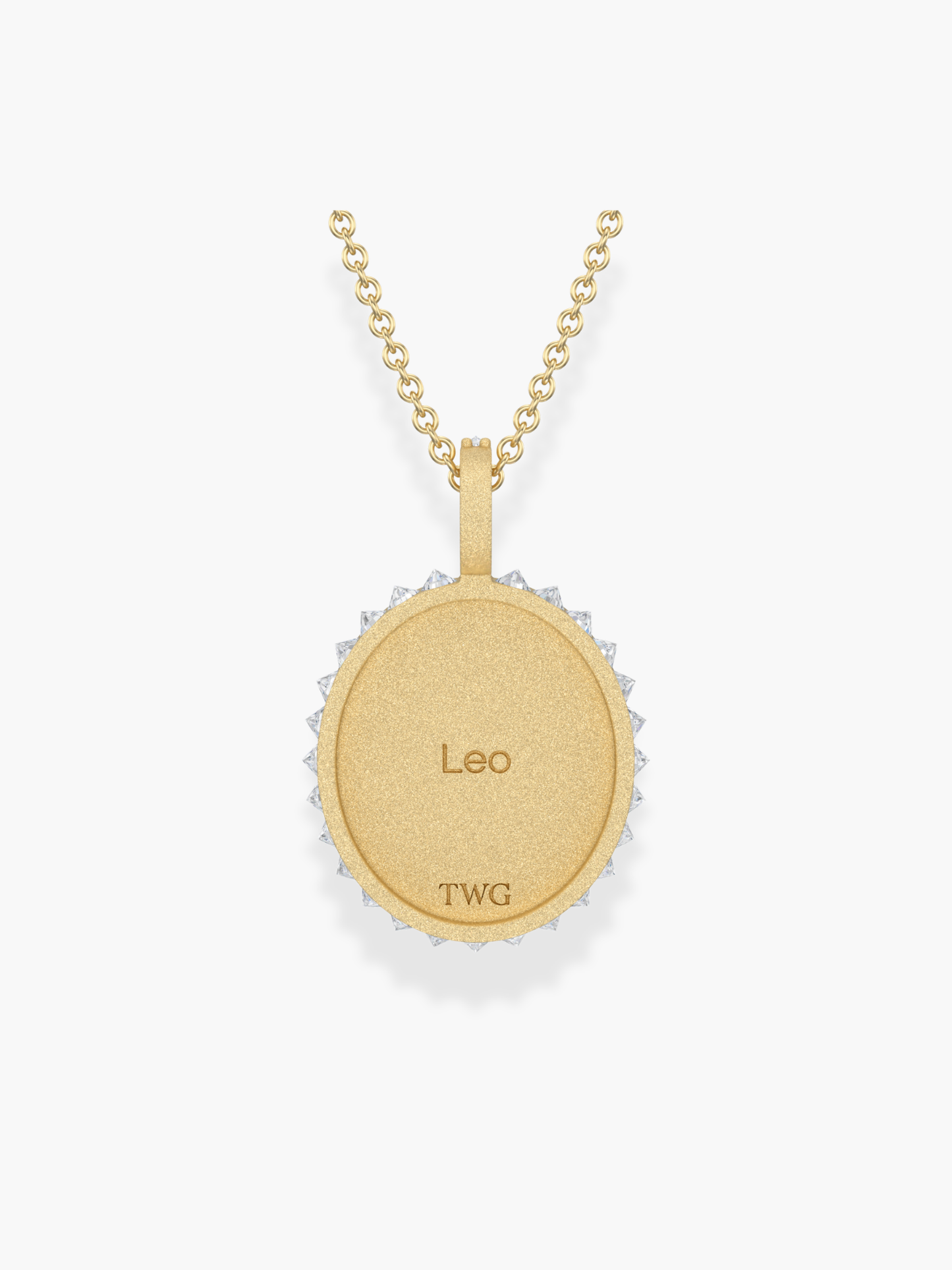 Leo Zodiac - 18k Yellow Gold and Reversed Diamonds Necklace