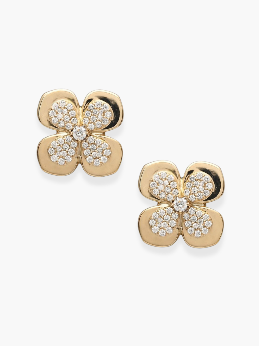 Florea Yellow Gold Large Earrings