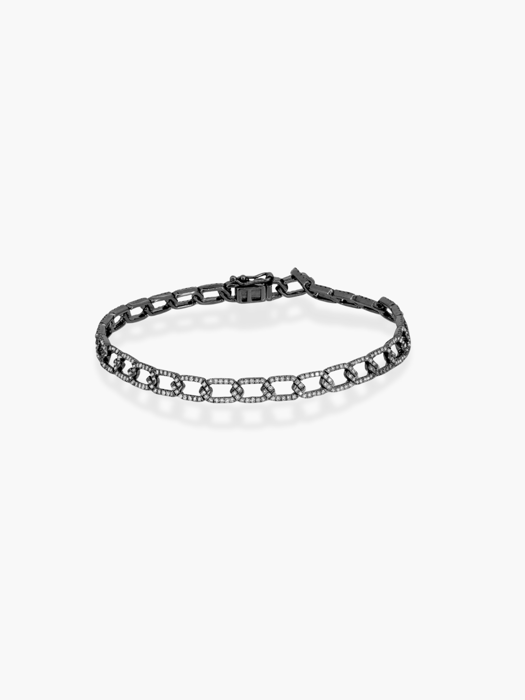 18k white gold black rhodium cuban link bracelet