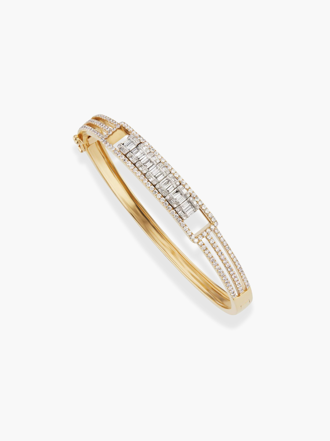 18k Yellow Gold Diamond Movable Diamonds Bangle