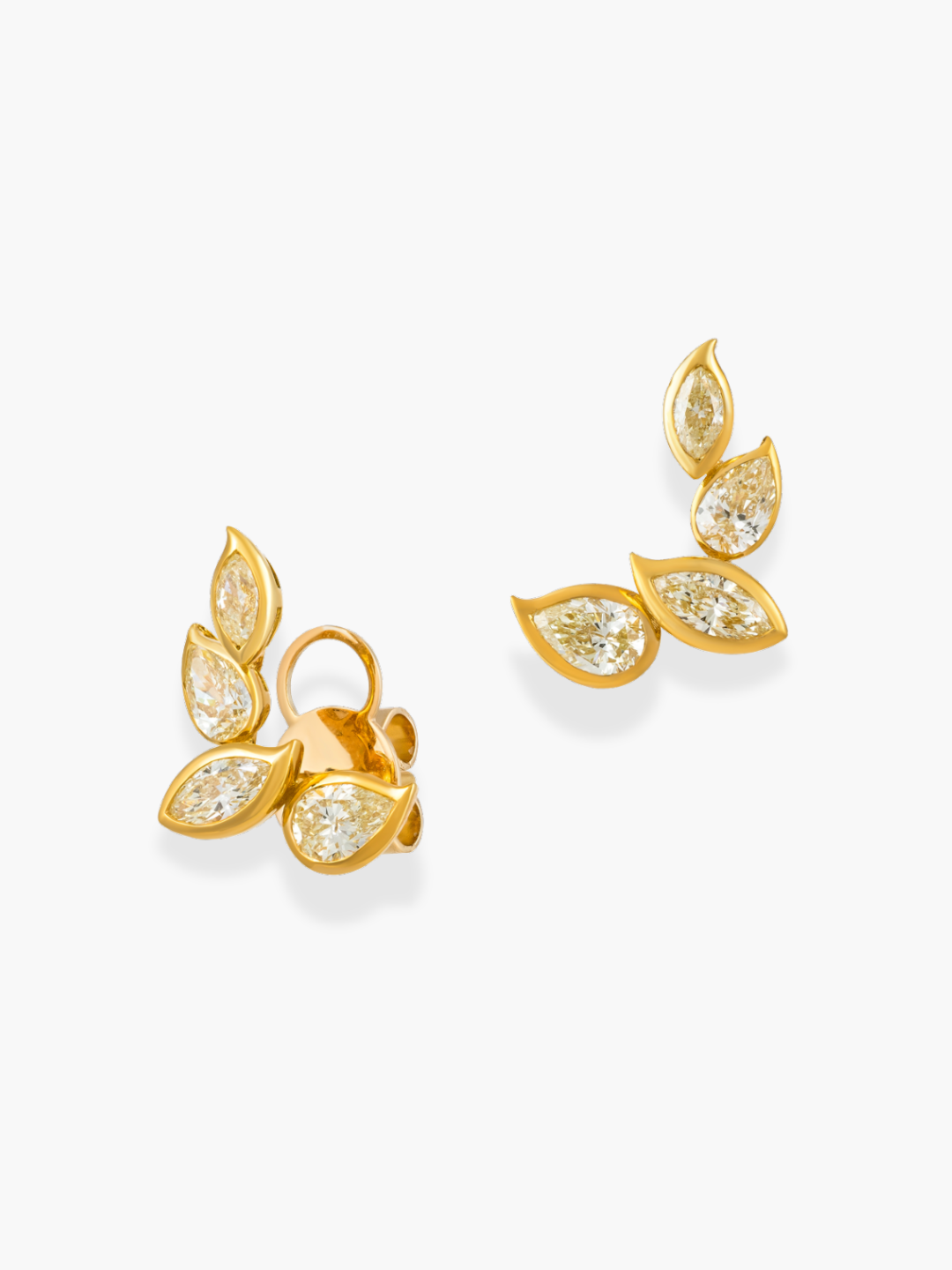18K Yellow Gold Fancy Yellow Diamond Climbers