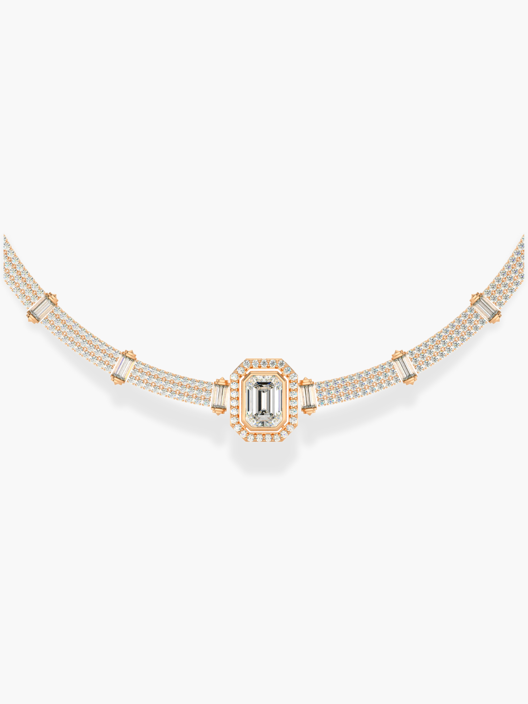 18k Rose Gold Diamond Choker Necklace