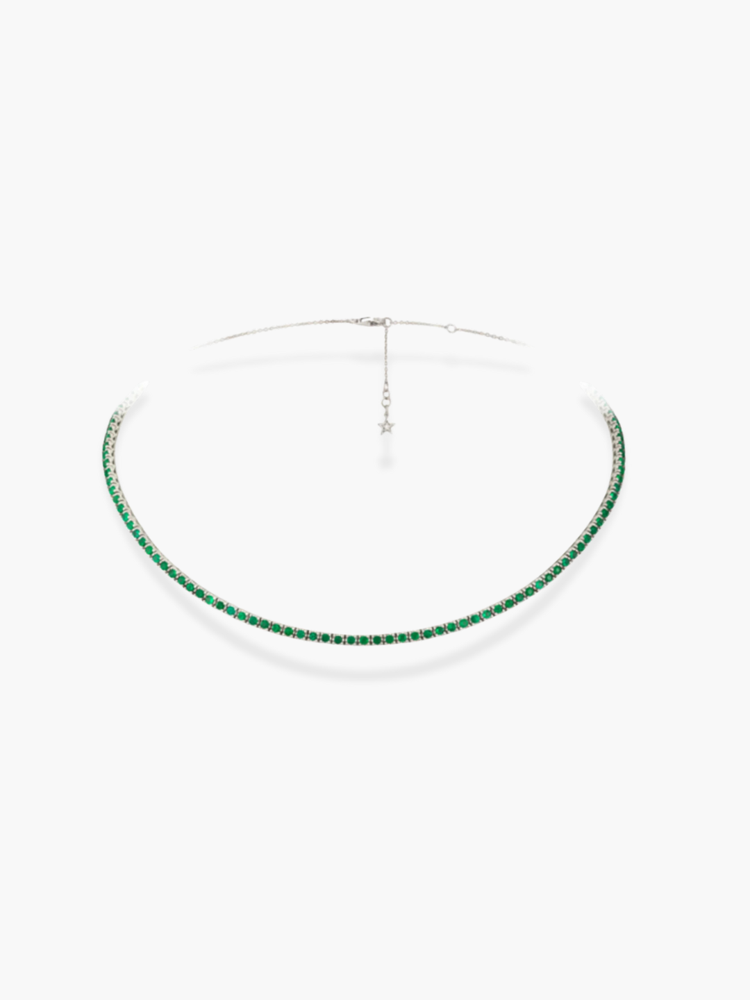 18K White Gold Emerald Choker Necklace