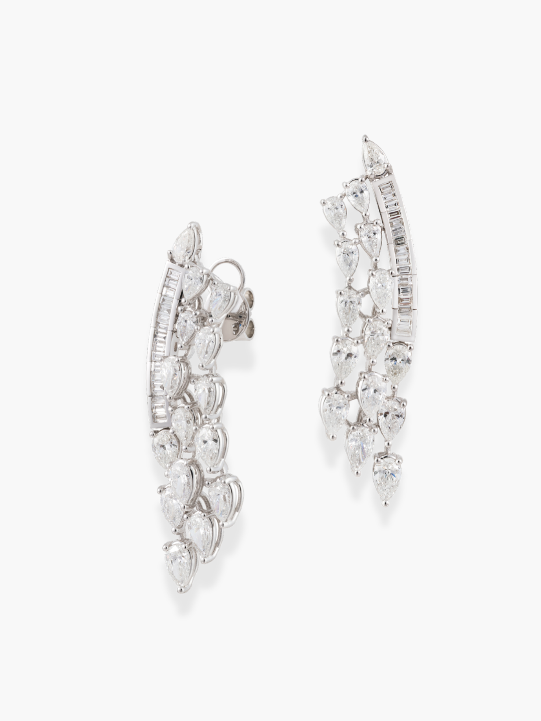 18K White Gold Diamond Marquise Shape Diamond Earrings
