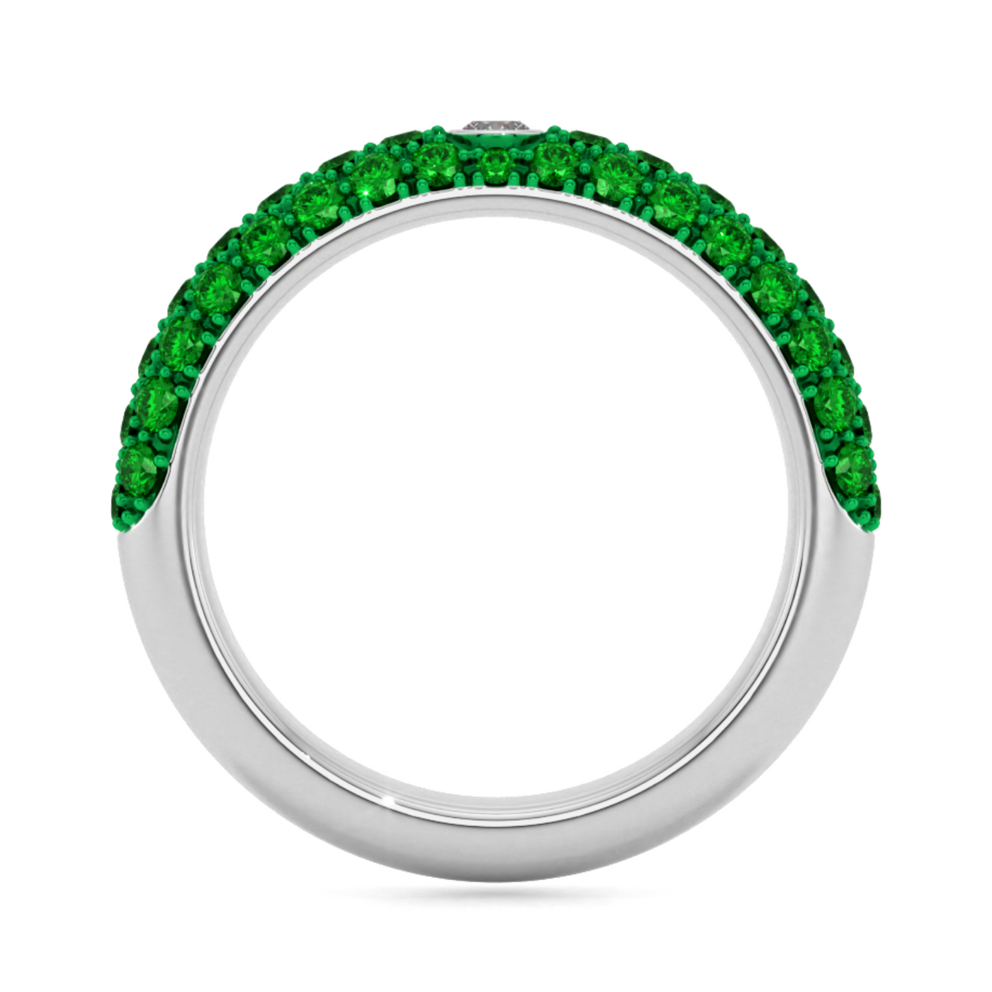 18K Yellow Gold Diamond and Tsavorite Ring