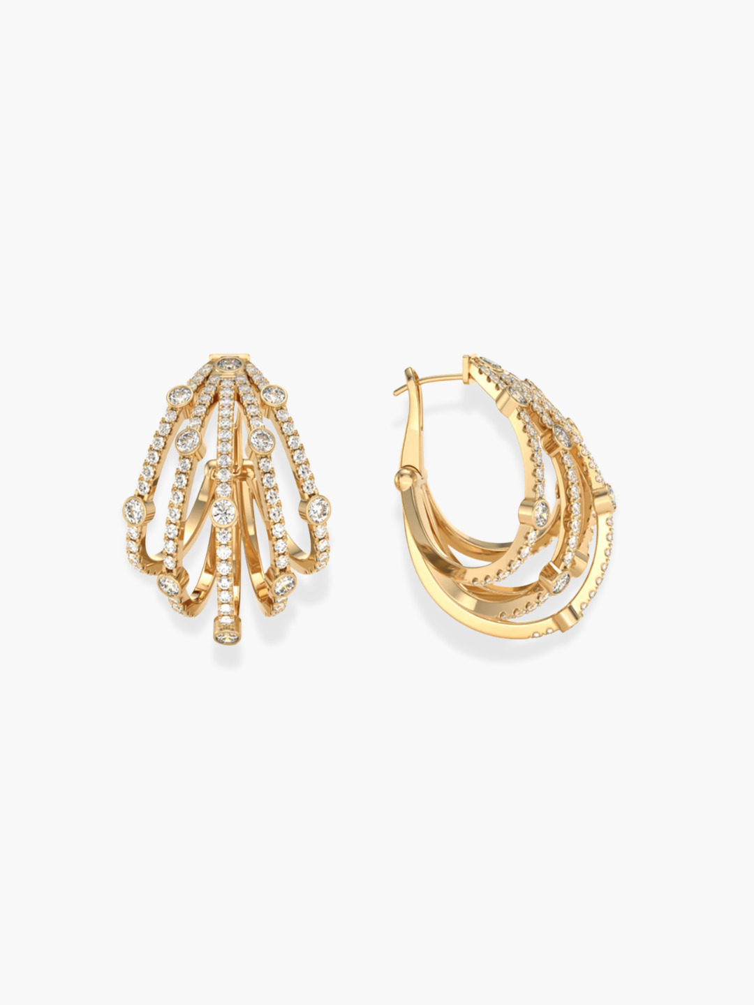 18k Yellow Gold Diamond Earrings