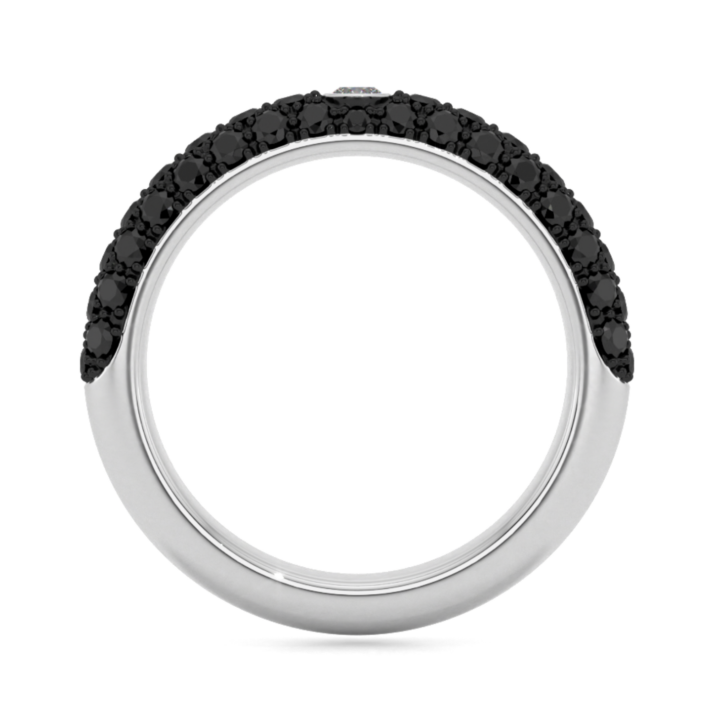 18K White gold white and black diamond ring