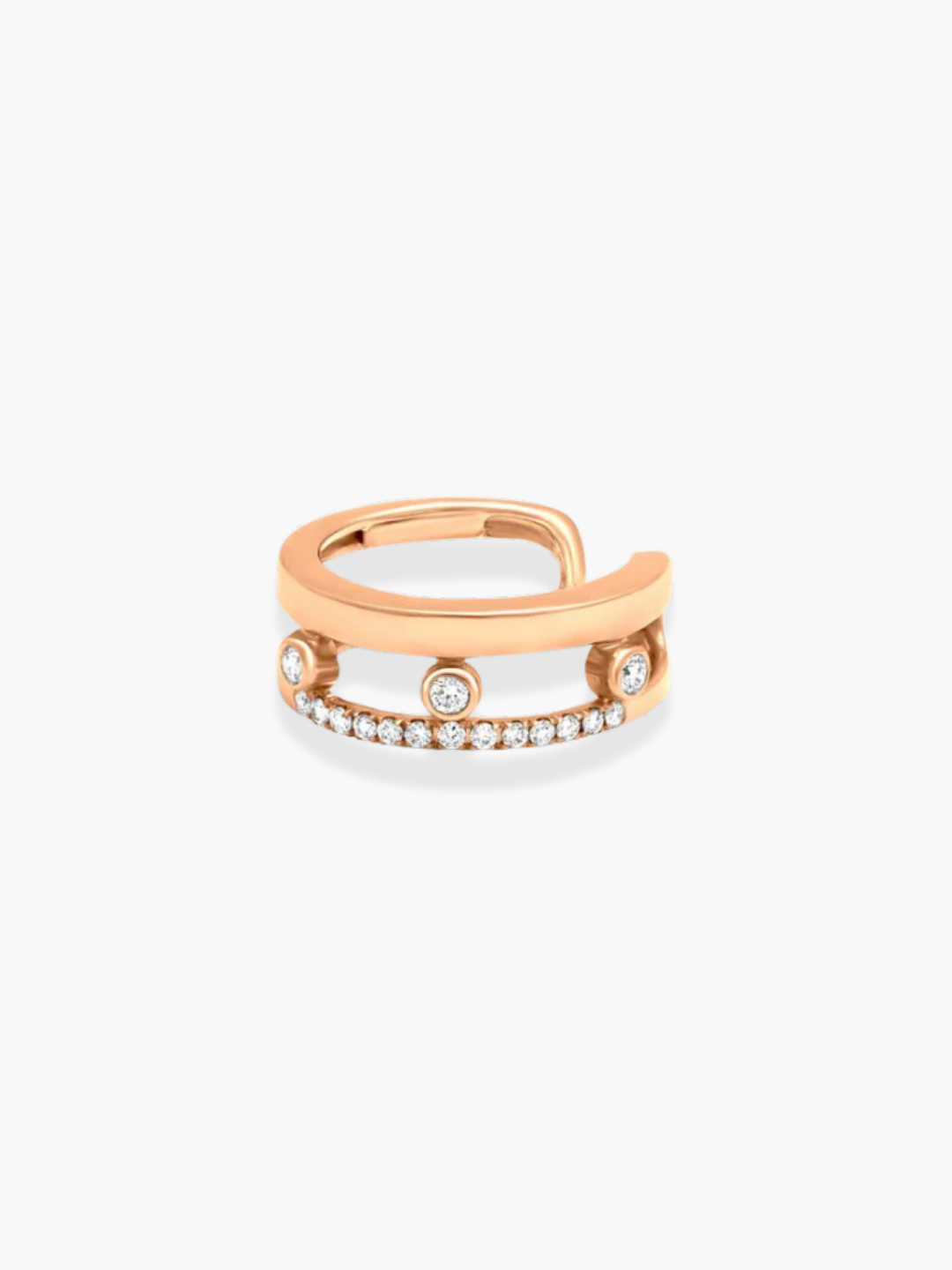 18K Rose Gold Diamond Cuff