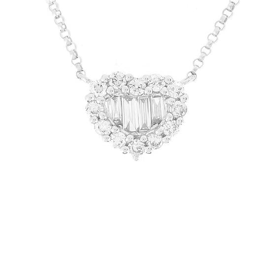 18K Heart Diamond Pendant
