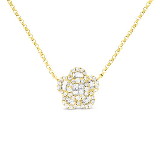18K Diamond Flower Pendant