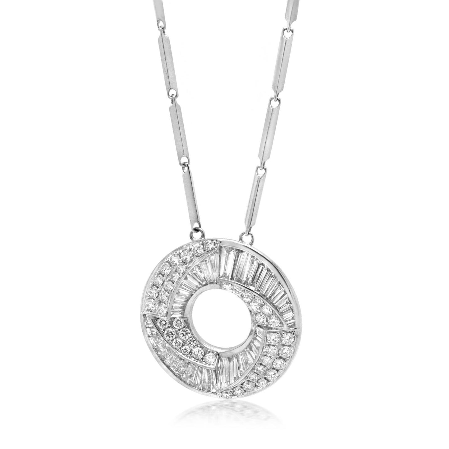 18K White Gold Diamond Pendant