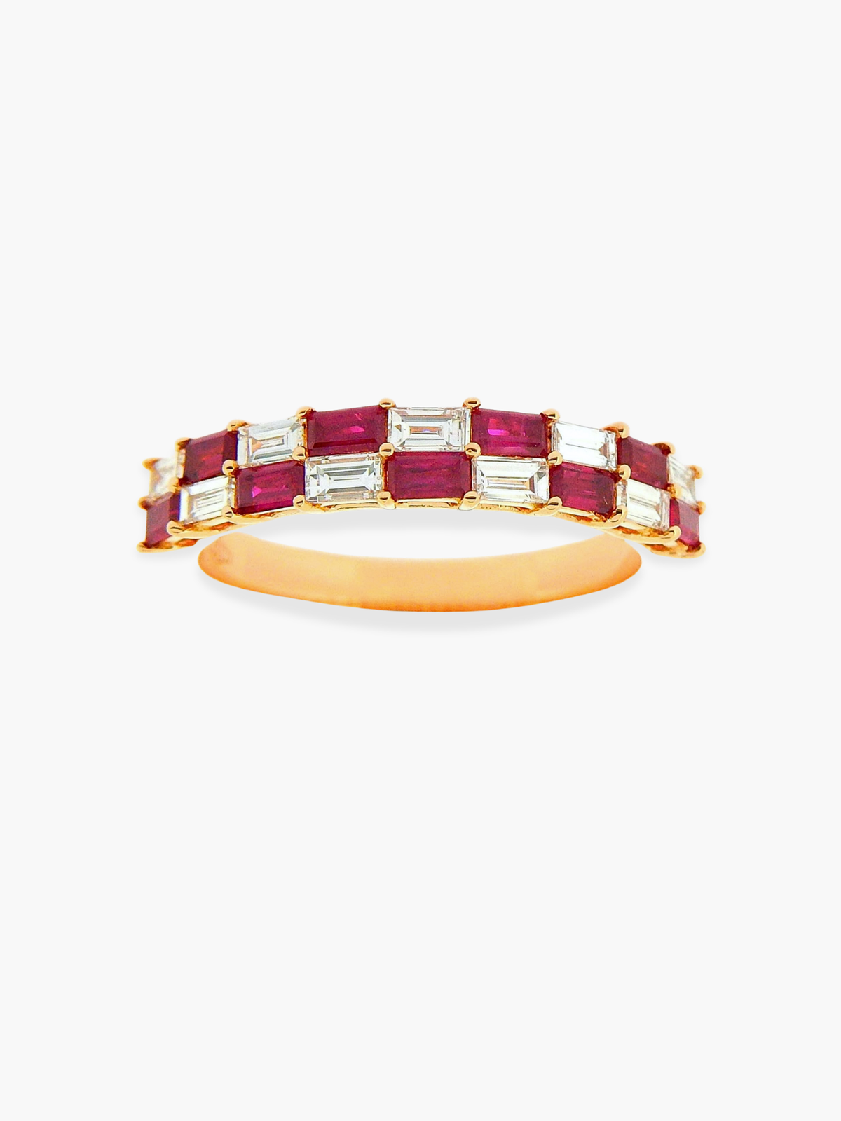 18k Rose Gold Diamond and Ruby Ring
