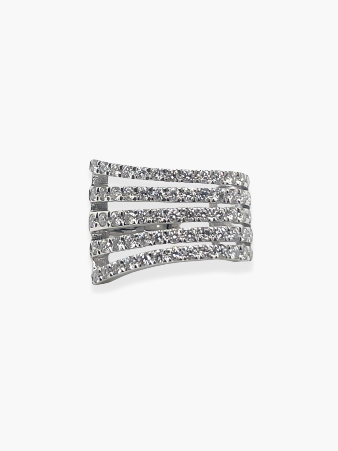 18k White Gold Diamond Cuff Earrings