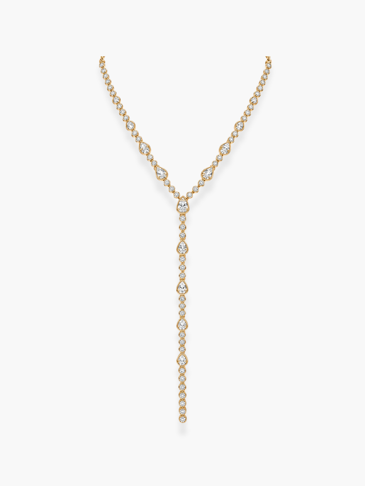 18k Yellow Gold Diamond Lariat Necklace
