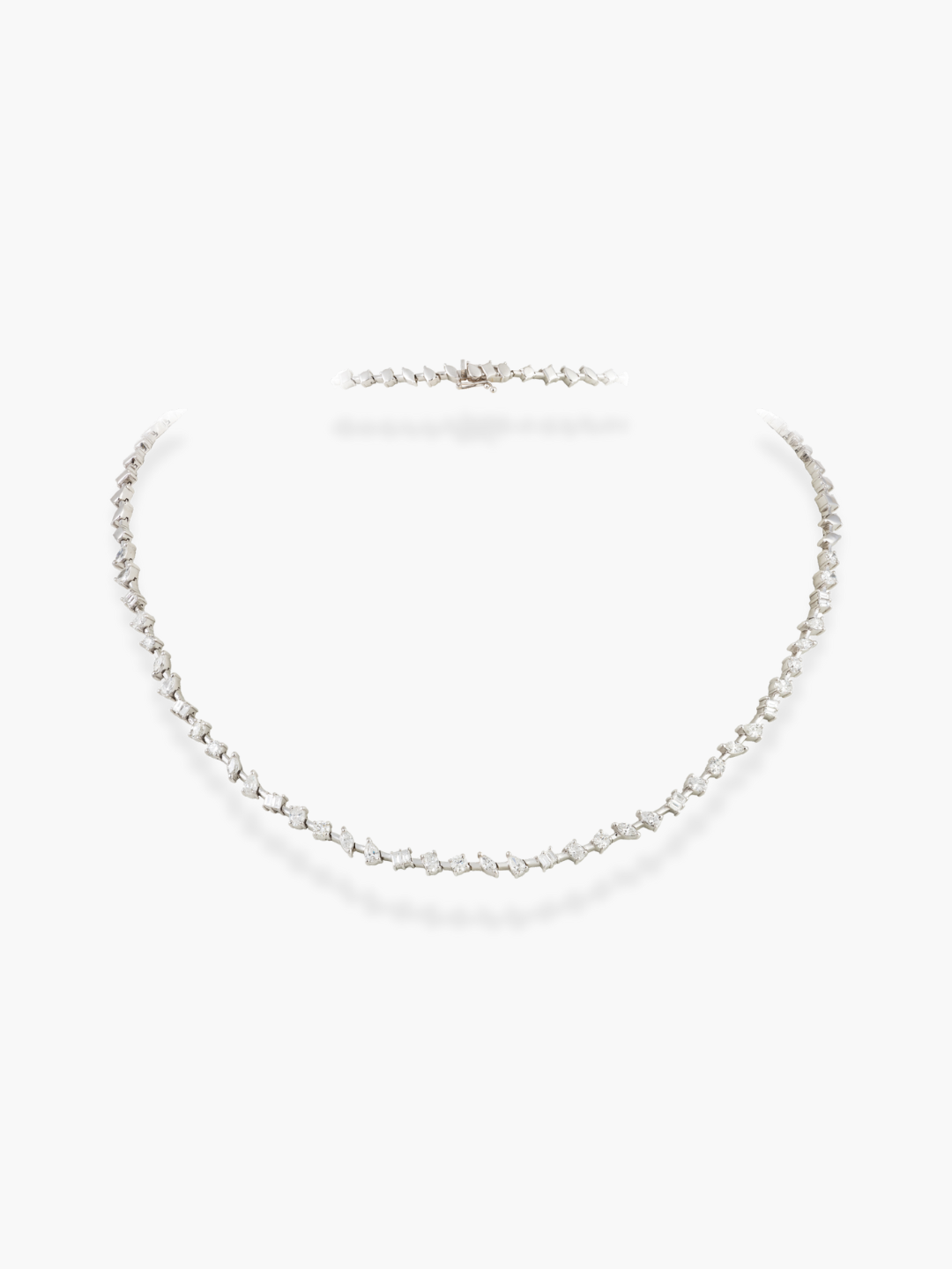18k White Gold Fancy Diamond Necklace