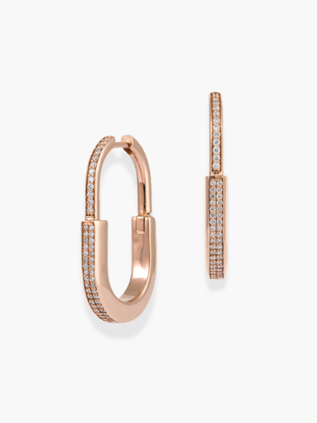 18k Rose Gold Diamond Earrings