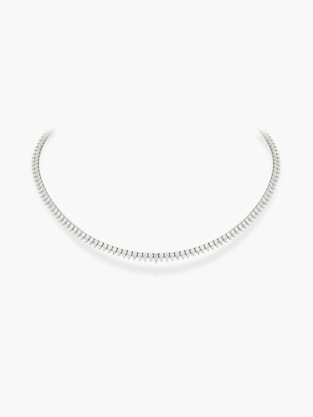 18K White Gold Diamond Tennis Necklace