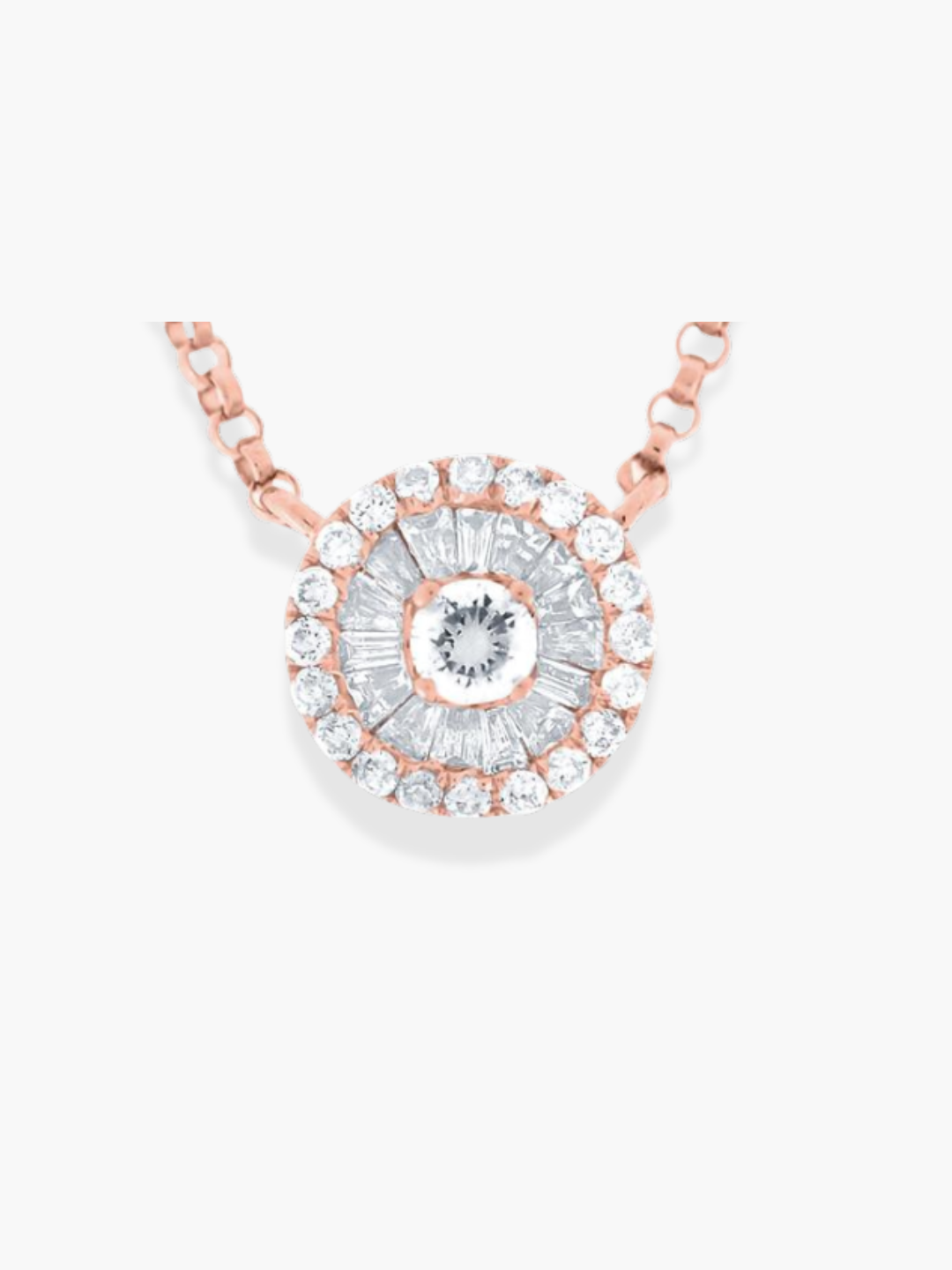 18k Round Diamond Pendant Necklace