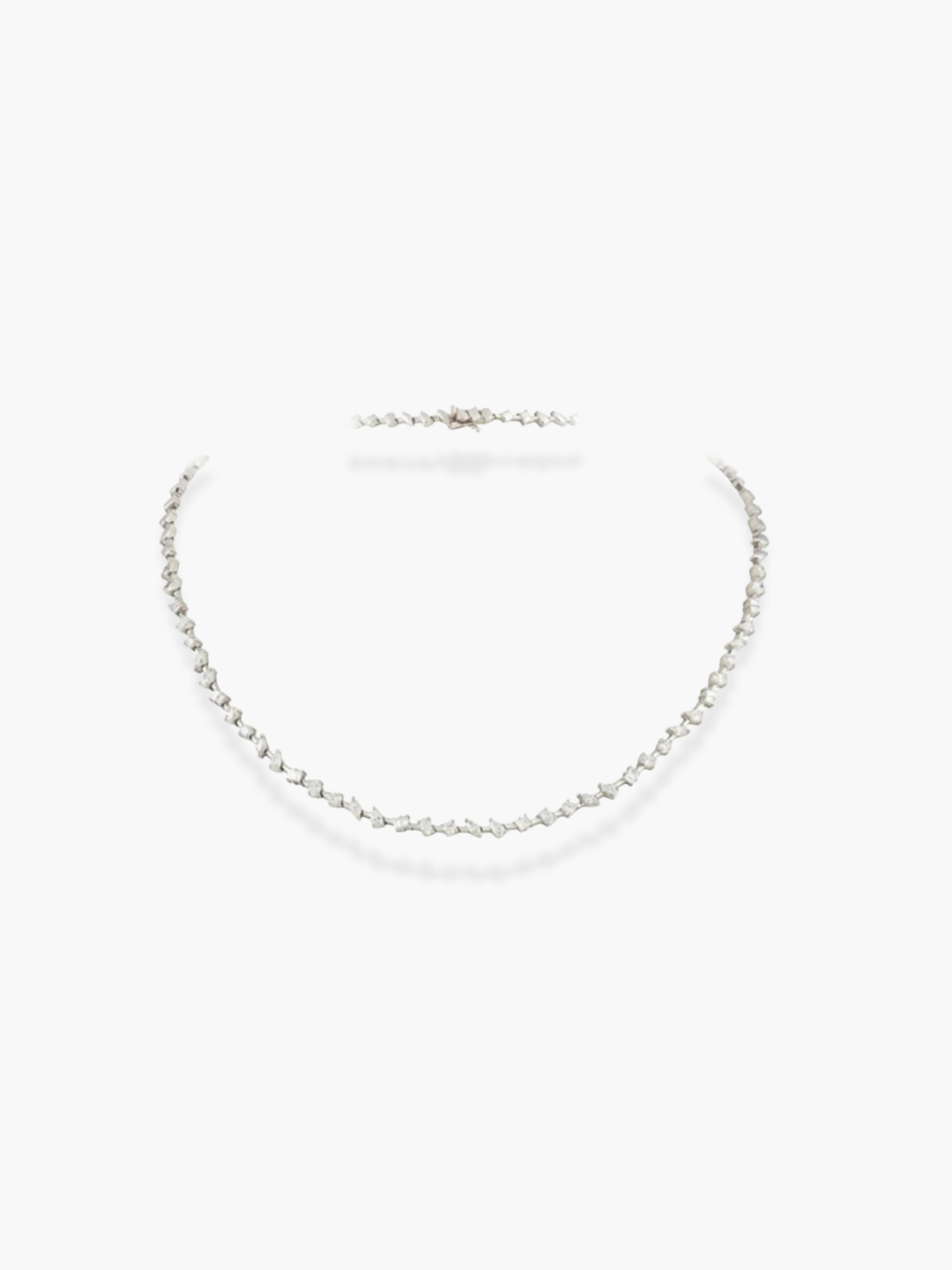 18K White Gold Fancy Diamond Necklace