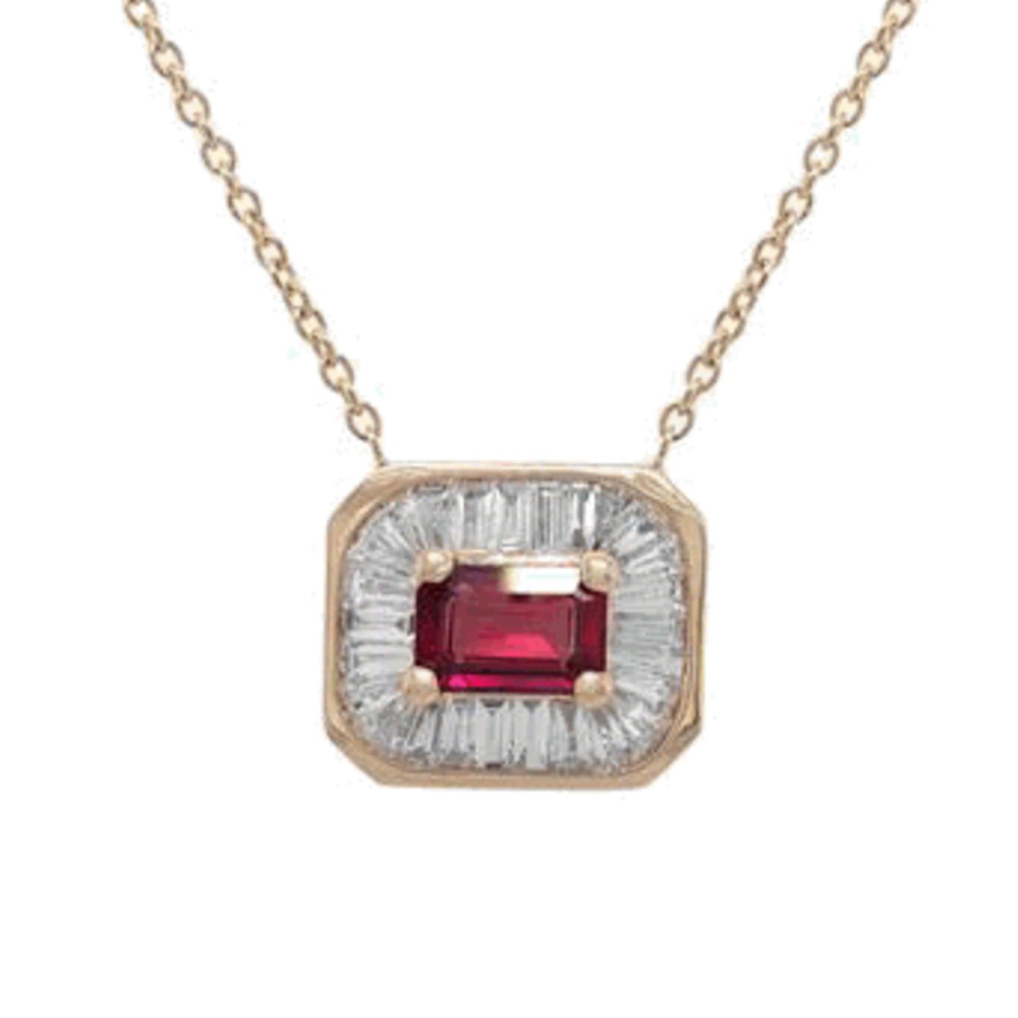 18k rose gold ruby pendant