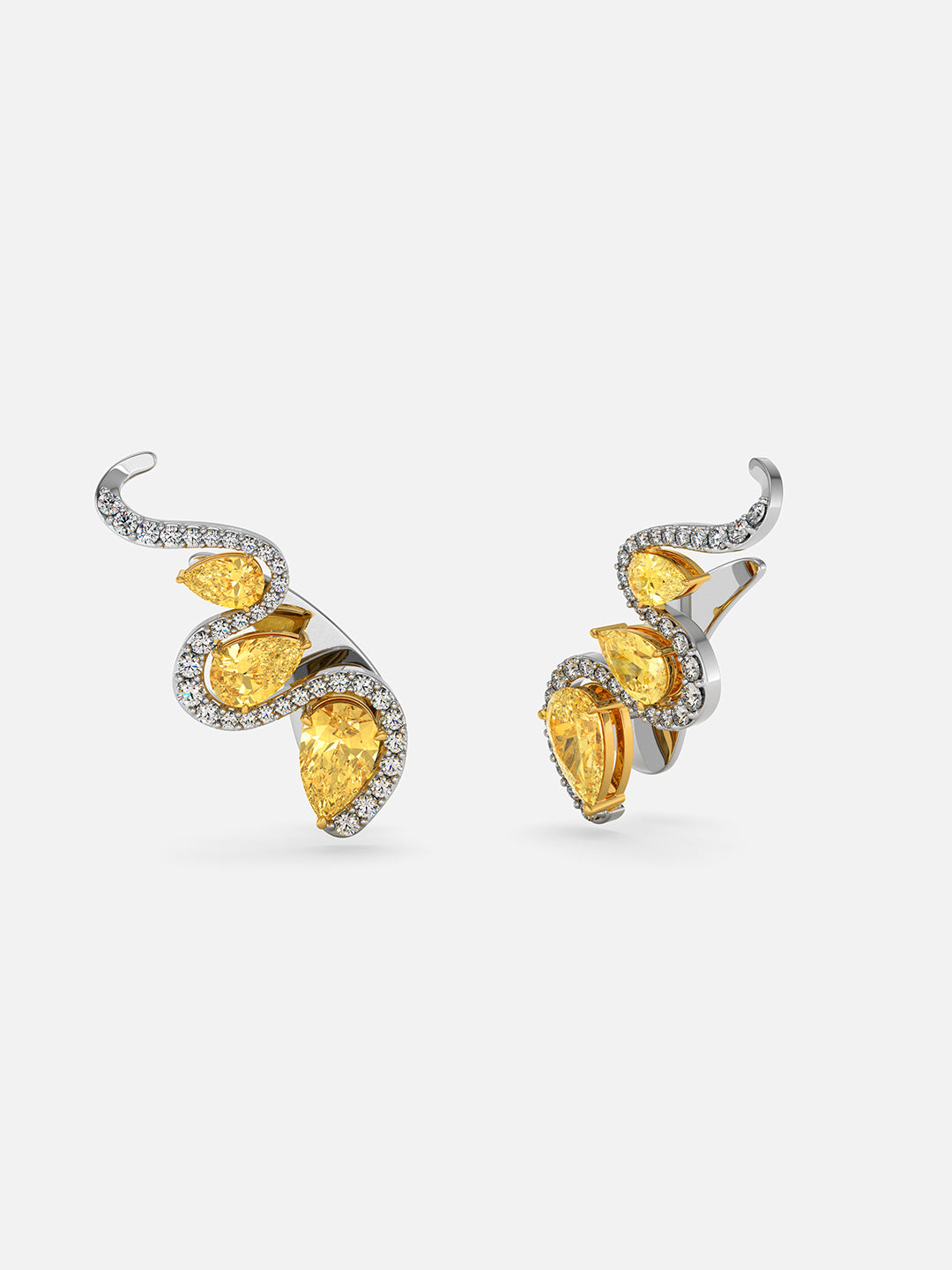 Sienna Sapphire Curved Earrings