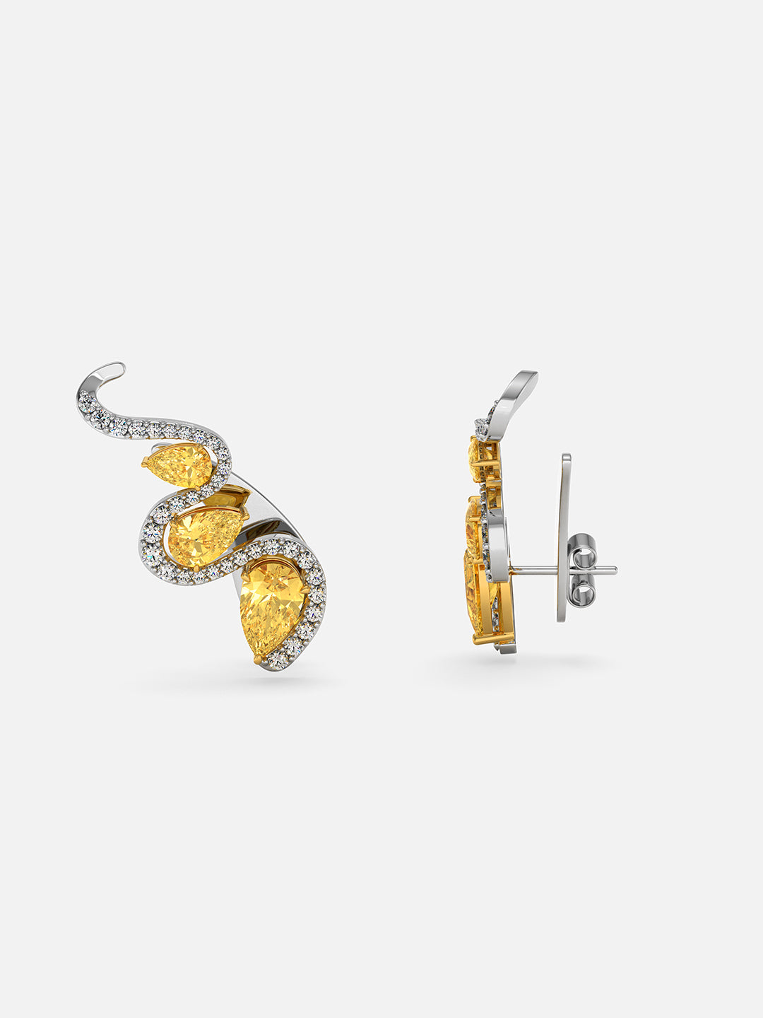 Sienna Sapphire Curved Earrings