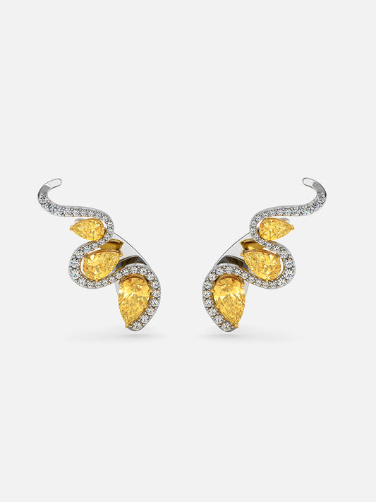 Sienna Sapphire Curved Earrings