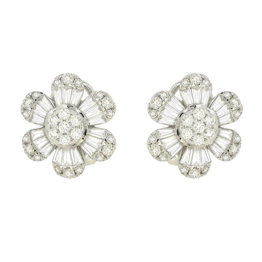 18k white gold diamond earrings