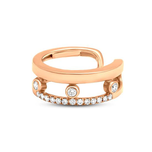 18K Rose Gold Diamond Cuff