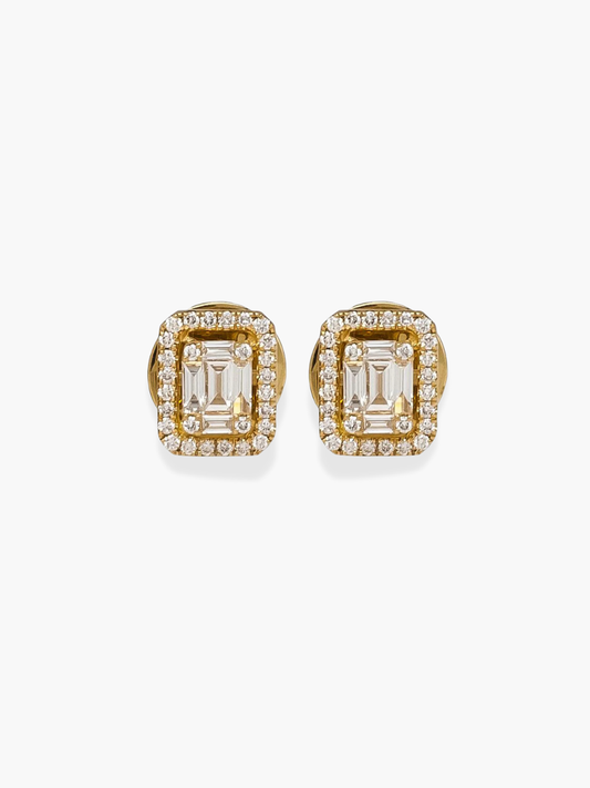 18k rose gold diamond earrings