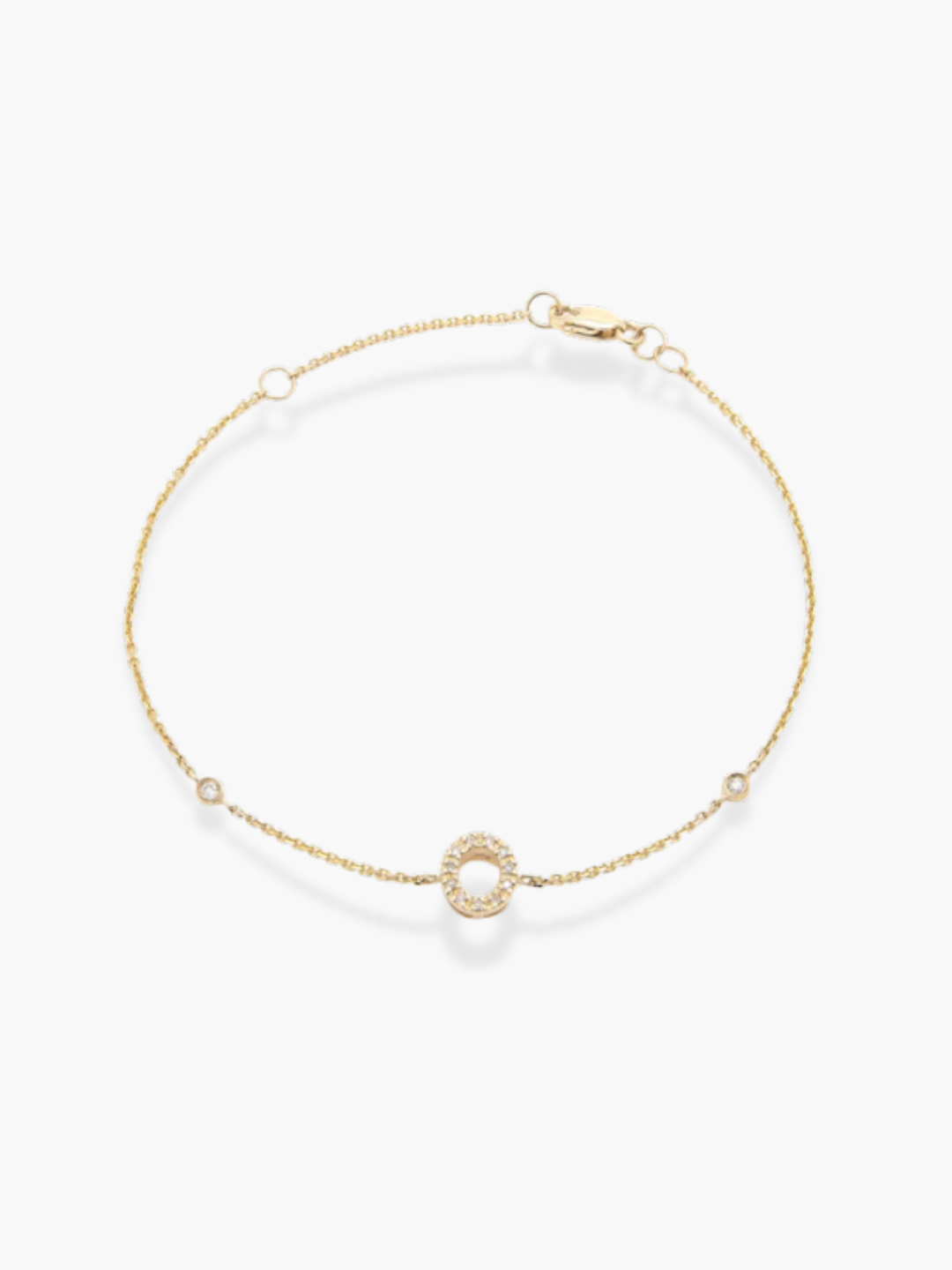 14K Yellow Gold Diamond Initials Bracelet