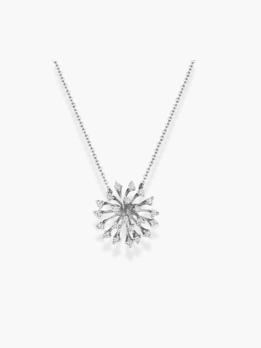 18K Luminus White Gold Necklace With Vs-Gh Diamond