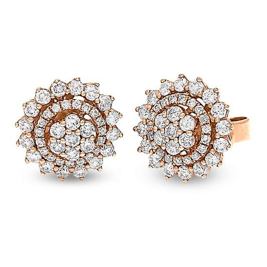 18K Rose Gold Diamond Earrings