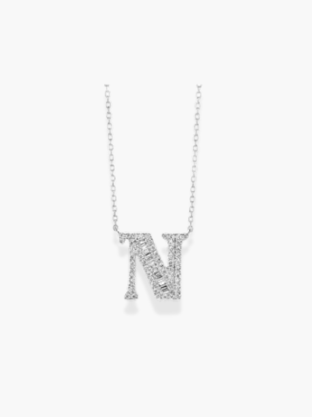 18k White Gold Initial Necklace