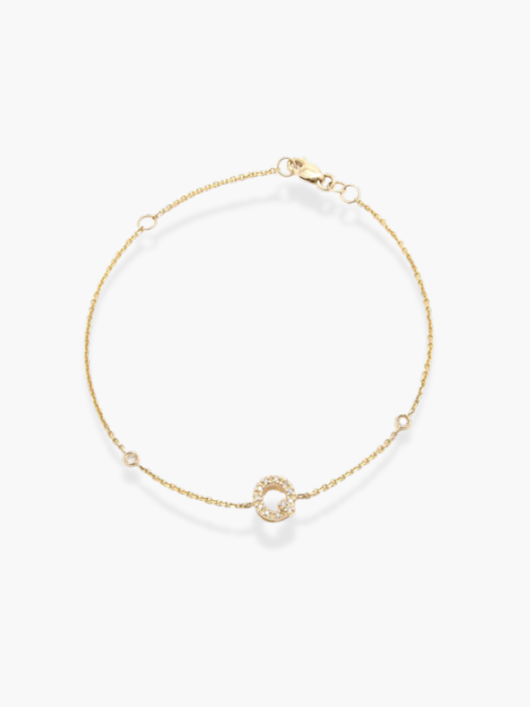 14K Yellow Gold Diamond Initials Bracelet