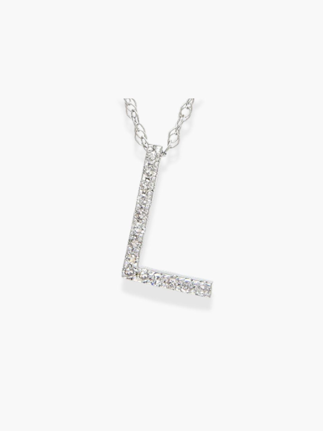 14k White Gold Initial Necklace