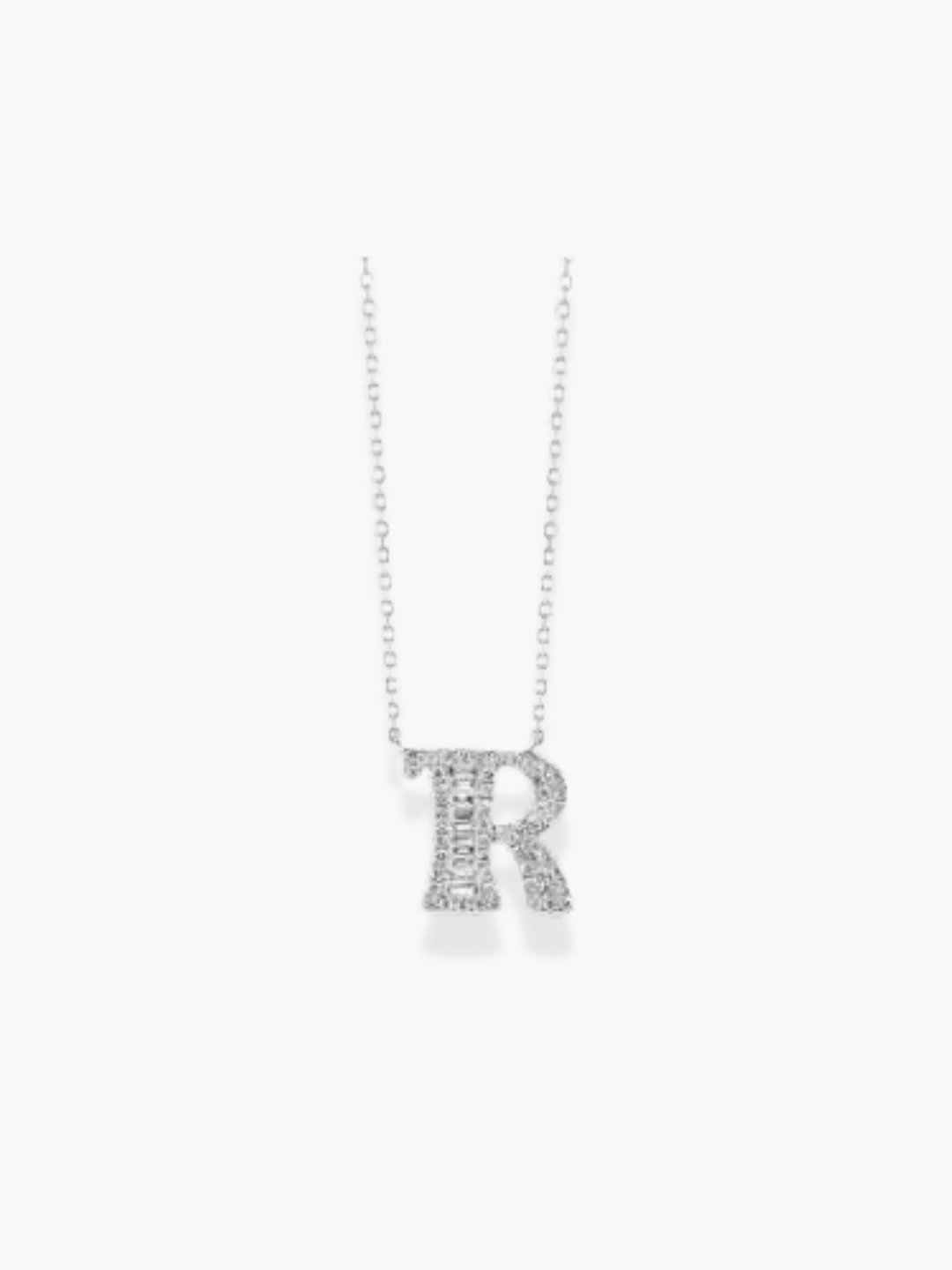 18k White Gold Initial Necklace
