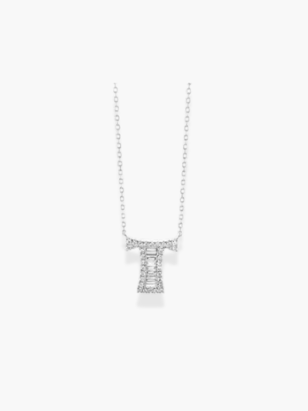 18k White Gold Initial Necklace