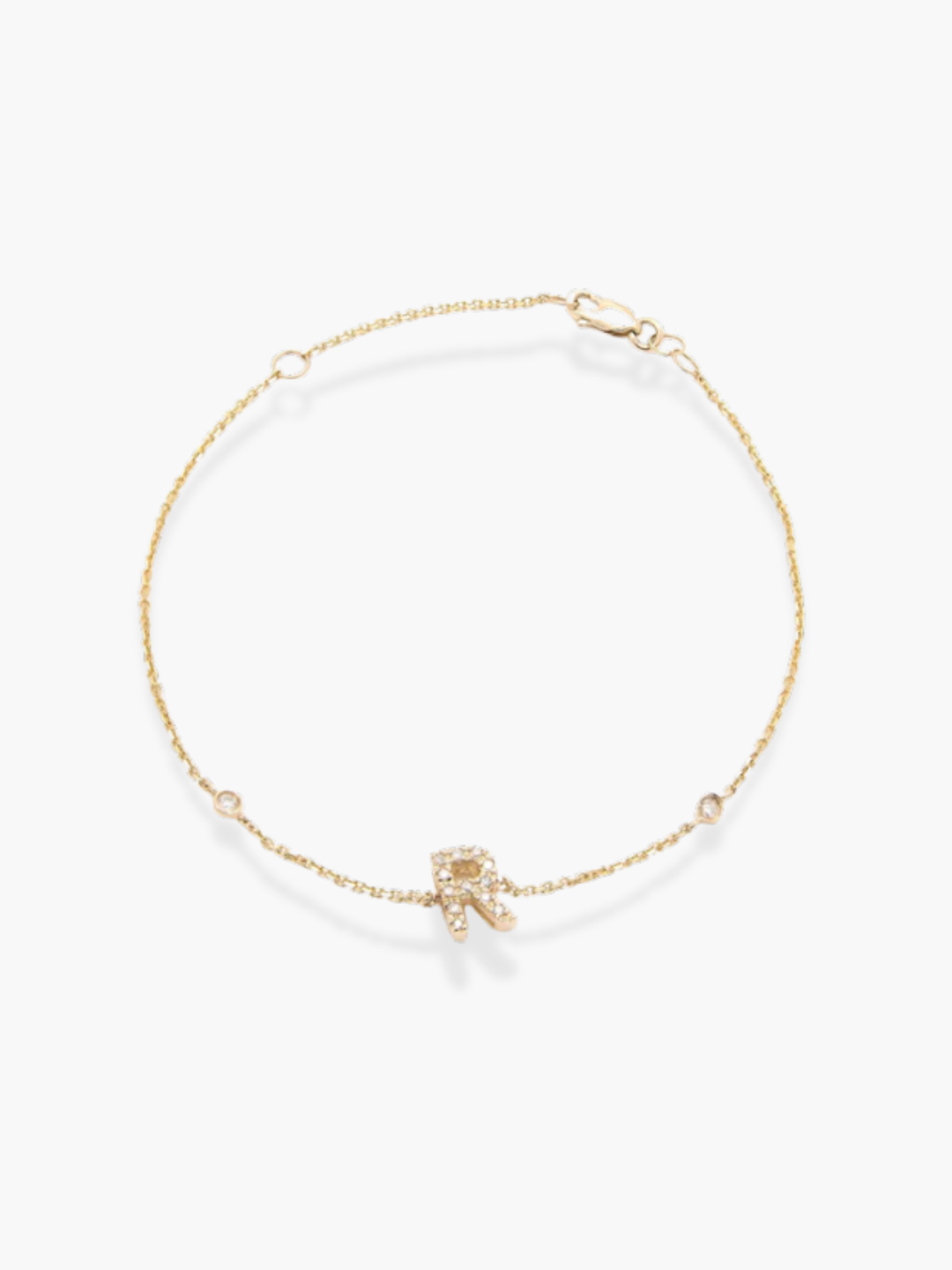 14K Yellow Gold Diamond Initials Bracelet