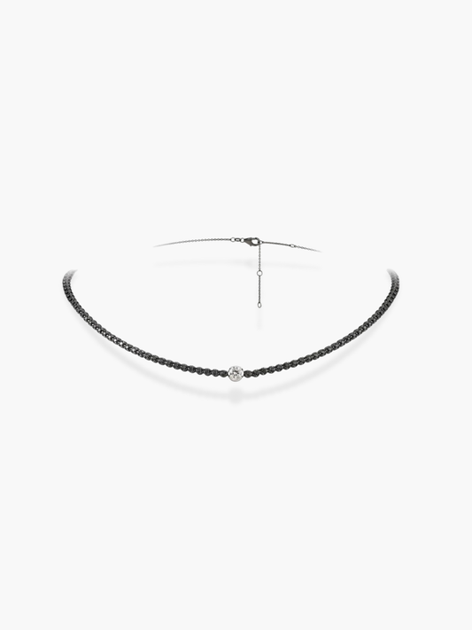 18K Black And White Diamond Necklace