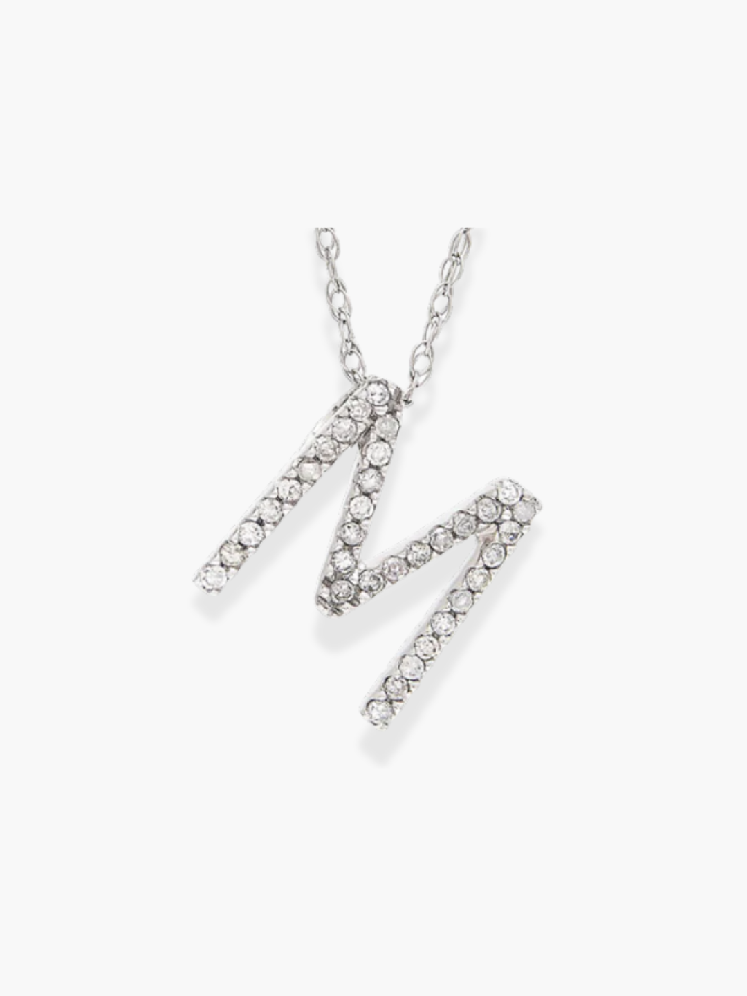 14k White Gold Initial Necklace