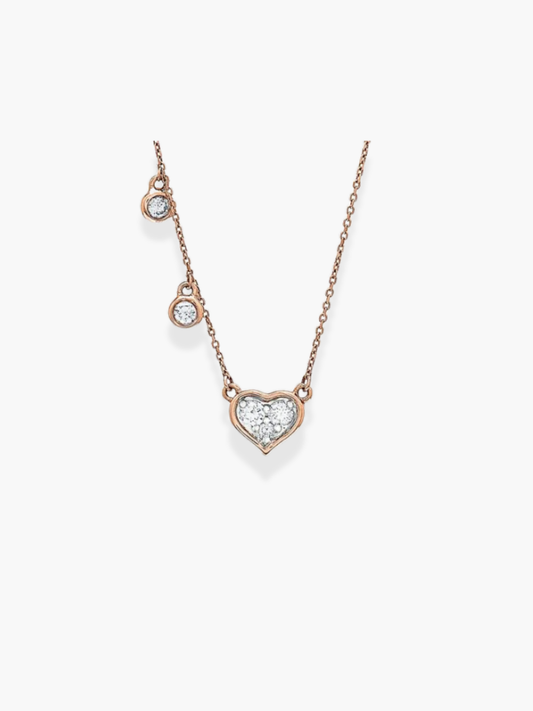 18K Rose Gold Necklace With Heart