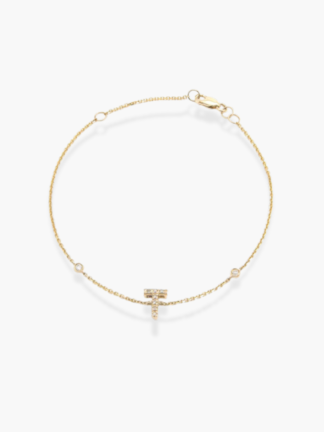 14K Yellow Gold Diamond Initials Bracelet